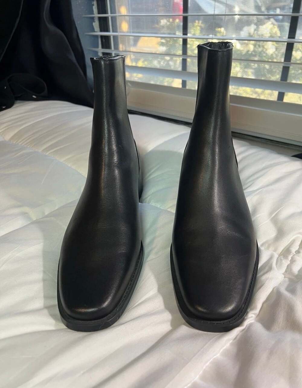 Mango Leather Chelsea Boots Size 41 Black